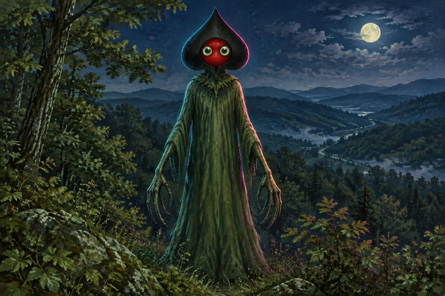 Imagined Flatwoods Monster from regional folklore